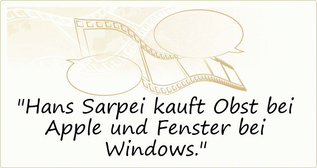 Hans Sarpei kauft Obst bei Apple und Fenster bei Windows.